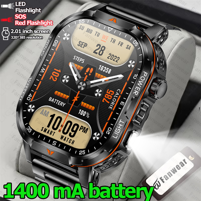 Outdoor Sport Activity - Militärische Outdoor-Smartwatch für Herren mit 1400mAh
