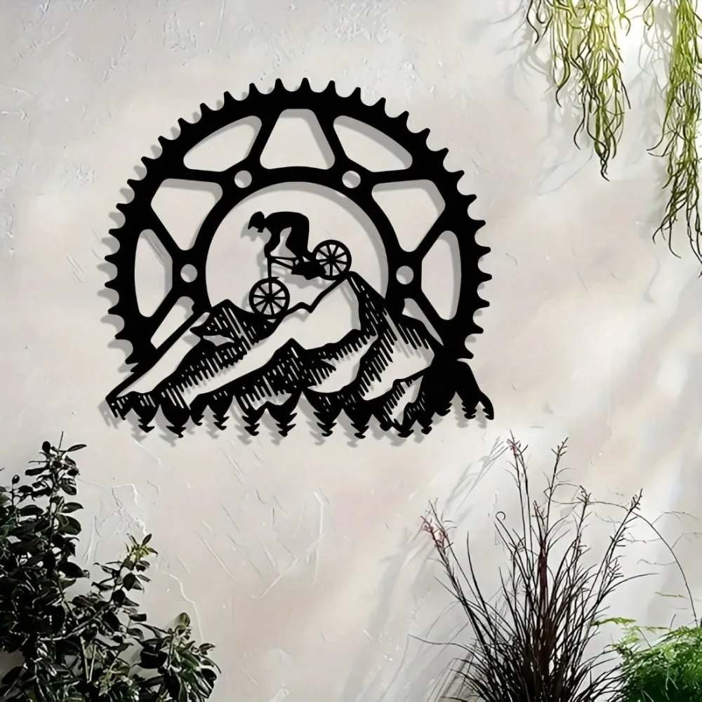 Outdoor Sport Activity - Vintage Metall-Wandkunst für Mountainbiker Landschafts-Innendekoration Outdoor-Abenteuer-Radsport-Dekor